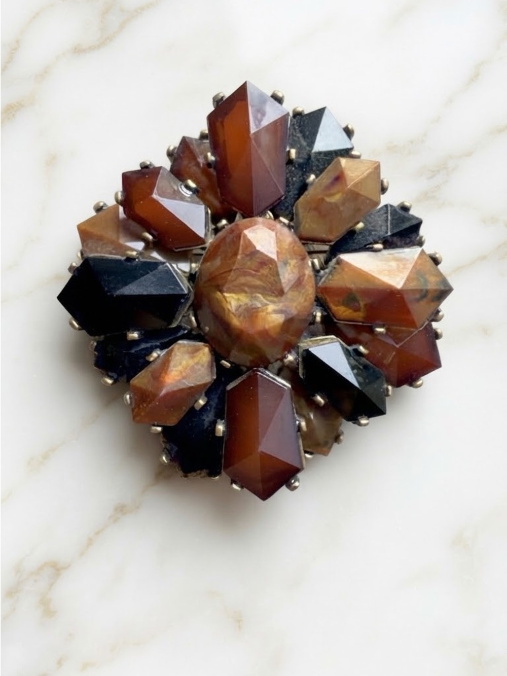Vintage Coldwater Creek Earth Tone Statement Brooch